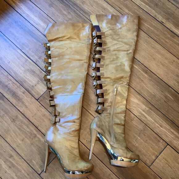 Michael Antonio Over-the-Knee Platform Boots 💛👑❤️ - Picture 1 of 8